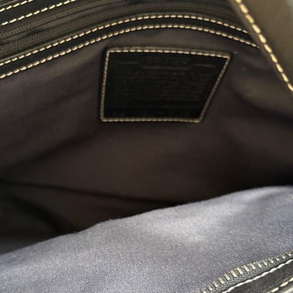 Coach Dark Brown & Black Signature Canvas Tote - Picture 3 of 4